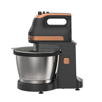 Batteur sur socle électrique en acier inoxydable avec bol mélangeur de 3,5 L, 5 vitesses, crochet pétrisseur et tête inclinable pour la cuisine, la boulangerie et l'hôtellerie
