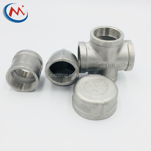 ข้อต่อท่อสแตนเลส 304 316 ขนาด <span class=keywords><strong>1</strong></span>/4" 3/8" <span class=keywords><strong>1</strong></span>/2" 3/4" <span class=keywords><strong>1</strong></span>" 2" 3" 4 นิ้ว เกลียวใน แบบฝาปิดกลม - Product Image 1