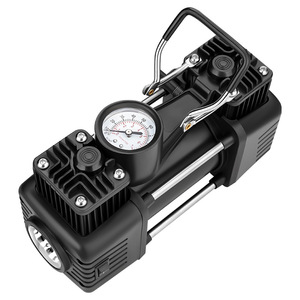 เครื่องสูบลมยางไฟฟ้าแบบพกพา 12V พร้อมเกจวัดแรงดันสำหรับใช้กับรถยนต์ - Product Image 4