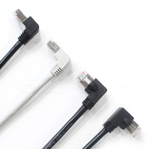 Cat5 Cat6 che chắn 90 độ Angled <span class=keywords><strong>Ethernet</strong></span> vá cáp RJ45 CCA hoặc đồng Jumper Cáp - Product Image 1
