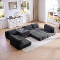 Canapé sectionnel moderne en velours côtelé avec module chaise longue pour salon, appartement, hôtel