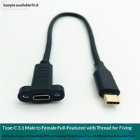Cable de Extensión USB 3.2 Tipo-C Macho a Macho de 16 Pines, Video 4K, 20 Gbps, Carga Rápida PD, Adaptador para Caja de Ordenador y Panel de Carcasa