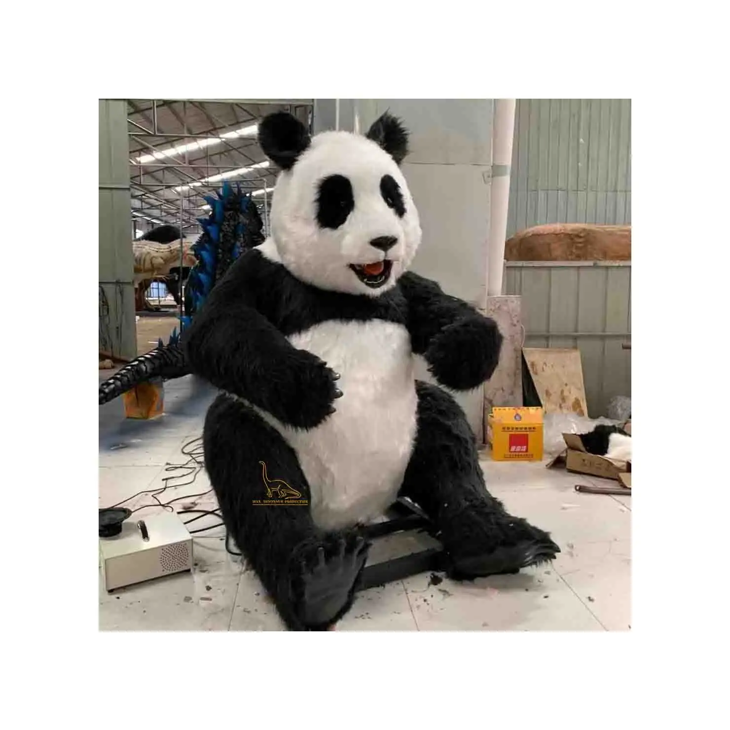 Animatronic animales realista Animatronic vida Panda 3D animales realistas Panda modelo comiendo Bambú