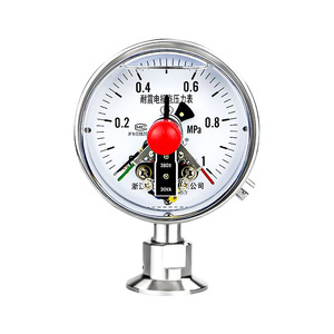 Manómetro de contacto eléctrico de diafragma Ynxctp100bf 1, 100 mm, precisión 1.6, tipo de abrazadera para procesamiento de alimentos - Product Image 1