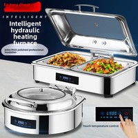 Bain-marie de buffet en acier inoxydable robuste pour hôtel, chauffe-jeuner électrique intelligent CNC hydraulique commercial