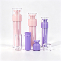 Vente en gros de flacons pompe sans air de 100 ml (3,38 oz), flacons ronds réutilisables vides pour lotion, flacons seringues pour emballages de soins de la peau