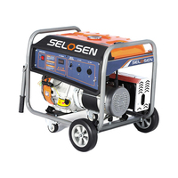 SELOSEN Machinery Mini Einphasen-/Dreiphasen-Benzingenerator mit manuellem und elektrischem Start, 190F/P, 5,5 kW, für den Außenbereich