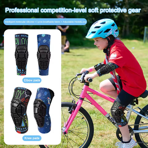 Protège-coudes et genouillères pour enfants, équipement de protection anti-collision pour vélo d'équilibre, <span class=keywords><strong>skateboard</strong></span>, roller et trottinette - Product Image 1