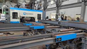 Type I Automated H Beam Product Processing Line 105Degree Wide Angle Double Mitre Steel Cutting Bandsaw - Product Image 4