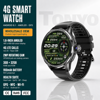 Montre-téléphone Full Touch AMOLED 480x480 avec caméra rotative extractible 2MP, navigation GPS, 4G et bracelet en silicone pour les utilisateurs TikTok