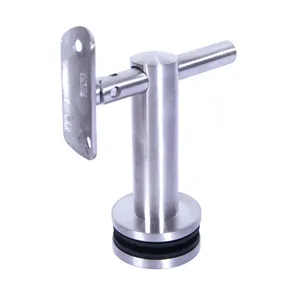 Aleader Balustrade Handrails Glass Fittings Stainless Steel Stain Brushed Wall Mounted Connected Handrail Brackets