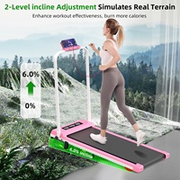 Tapis de marche pliable inclinable pour usage domestique, tapis de marche compact manuel inclinable sous le bureau avec application Fit Show