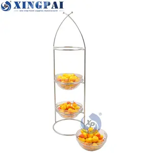 XINGPAI casamento banquete comida decoração três camadas destacável fruta placa alta chá servindo display stand