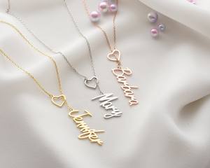 Joyería hecha a mano <span class=keywords><strong>DY</strong></span>, collar de Lariat personalizado, regalo de cumpleaños del Día de la madre, collar con nombre de corazón personalizado - Product Image 2