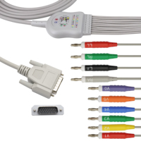 Cable de EKG IMAC120, IMAC300 con Conector Banana/Clip, 10 Derivaciones, Material TPU, Certificado CE, para Monitores EKG