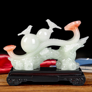 Feng Shui Gourd <b>Ornament</b> Resin Craft For Living Room Home Decoration Chinese New Year Gift Good Fortune Peace Prosperity Symbol - Product Image 4