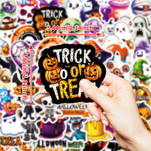 50 pezzi di giocattoli dei cartoni animati di Halloween per bambini adesivi per decorazioni <span class=keywords><strong>murali</strong></span> libro Ghost testa di zucca adesivo - Product Image 5