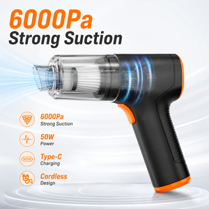 6000Pa <b>Portable</b> Cordless Handheld <b>Vacuum</b> Cleaner 50W Rechargeable Car <b>Vacuum</b> Air Duster Blower Inflator Type-C 7 in 1 for Auto - Product Image 2