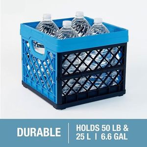 Collapsible Milk <b>Crate</b> -25L (6 Gal) Stackable Storage Bins Holds 50lbs Per Bin Clevercrates Are Heavy Duty - Product Image 4