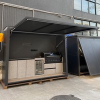Armoires de Cuisine d'Extérieur en Acier Inoxydable Nouveau Design Planet, Cuisine Moderne avec Ensemble Barbecue et Réchaud