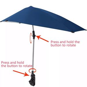 Sombrilla de Playa Portátil con Clip Universal Ajustable para Silla, Carrito, Cochecito, Gradas y Patio - UPF 50+ Diseño Moderno Manual para Adultos - Product Image 4