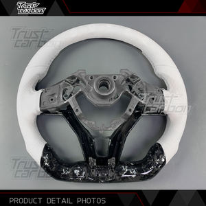 Volant en fibre de carbone forgée argentée personnalisé pour <span class=keywords><strong>Nissan</strong></span> Altima Teana 2018-2026 Qashqai Kicks NP300 Navara <span class=keywords><strong>Juke</strong></span> Rogue Sunny - Product Image 5