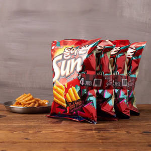 Chips de Maíz Coreanos ORION Sun Corn Flakes 80g, Chips de Patata Grandes y Ondulados, Snack Exótico Inflado, Sabor a Ajo - Product Image 4