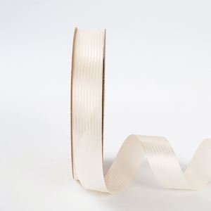 Ruban en satin rayé d'un côté de 2,5 cm de haute qualité et élégant pour l'emballage de cadeaux, 100 yards/rouleau - Product Image 3