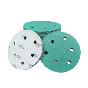 Campione gratuito disco abrasivo verde con supporto in pellicola PET con gancio e anello da 150mm 180 grana - Product Image 1