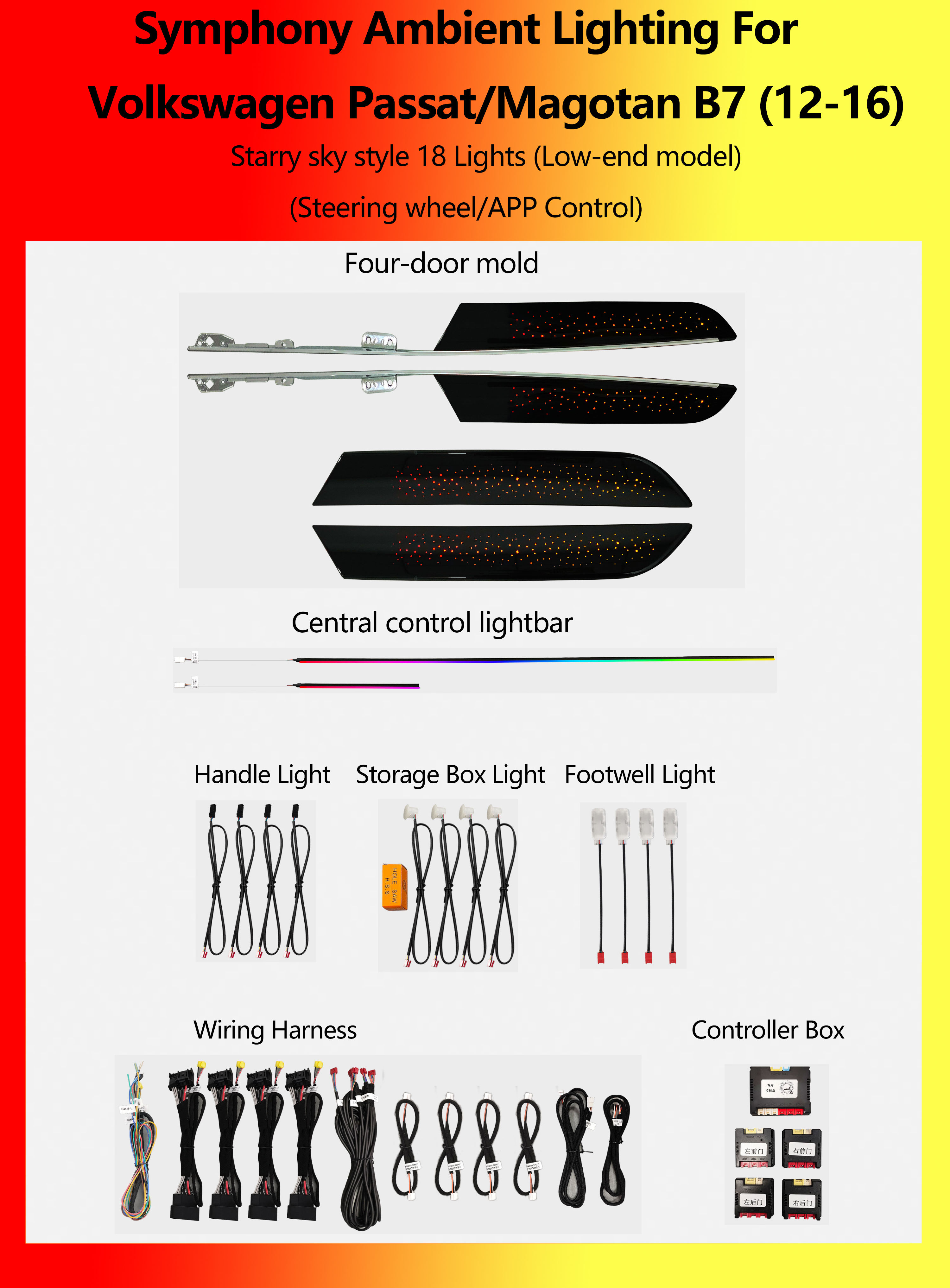 Volkswagen Passat/Magotan B7(Low-models) Starry sky 18 Lights