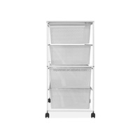 Chariot roulant multi-usages Ningbo Junmao à 4 niveaux en treillis métallique en acier au carbone pour le rangement domestique et le salon