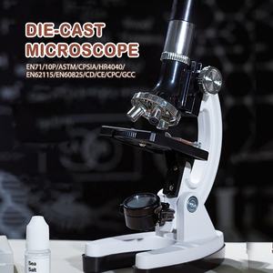 Microscopio de Ciencia para Niños, Kit de Metal con caja de transporte, 100x-1200x, 28 Uds. - Product Image 2