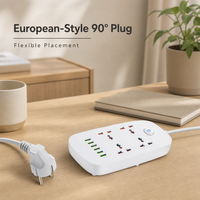 Multiprise de style britannique en gros avec interrupteur multi-prises standard européen en cuivre, 4 ports USB-A et 2 ports USB-C