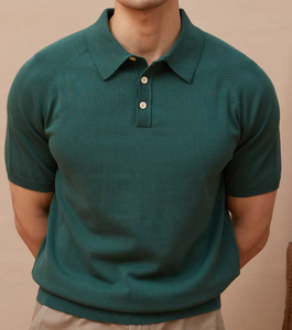 เสื้อโปโลผู้ชายแฟชั่นเรียบง่ายสบายๆ ปี 2026 ผ้าฝ้ายแท้ ระบายอากาศได้ดี ป้องกันการเป็นขุย เส้นใยอเนกประสงค์ เสื้อโปโลผู้ชายลำลอง - Product Image 3