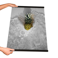 Bingkai Foto Magnetik DIY Ramah Lingkungan Modern Hitam Putih Kayu Solid A4 Cetak UV Vertikal Gantungan Dinding Seni Foto
