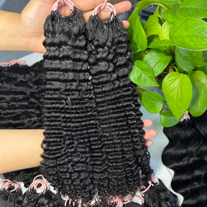 Wholesale Vietnamese Loose Deep Wave Feather Crochet Super Double Drawn Virgin Human Extensions Bulk Supplier for Salons Vendors - Product Image 1