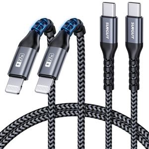Cable de Carga Rápida Tipo-C de Nailon Trenzado SUNGUY Personalizado de Fábrica, 20W, Garantía de 3 Años, Ecológico y Duradero para Teléfonos Móviles - Product Image 2