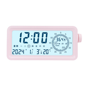 นาฬิกาตั้งโต๊ะอัจฉริยะพร้อมไฟแบ็คไลท์รูปทรงสี่เหลี่ยมผืนผ้าหน้าปัดเดียวหนา 10 มม. นาฬิกาตั้งโต๊ะที่ใช้พลังงานจากแบตเตอรี่ - Product Image 1