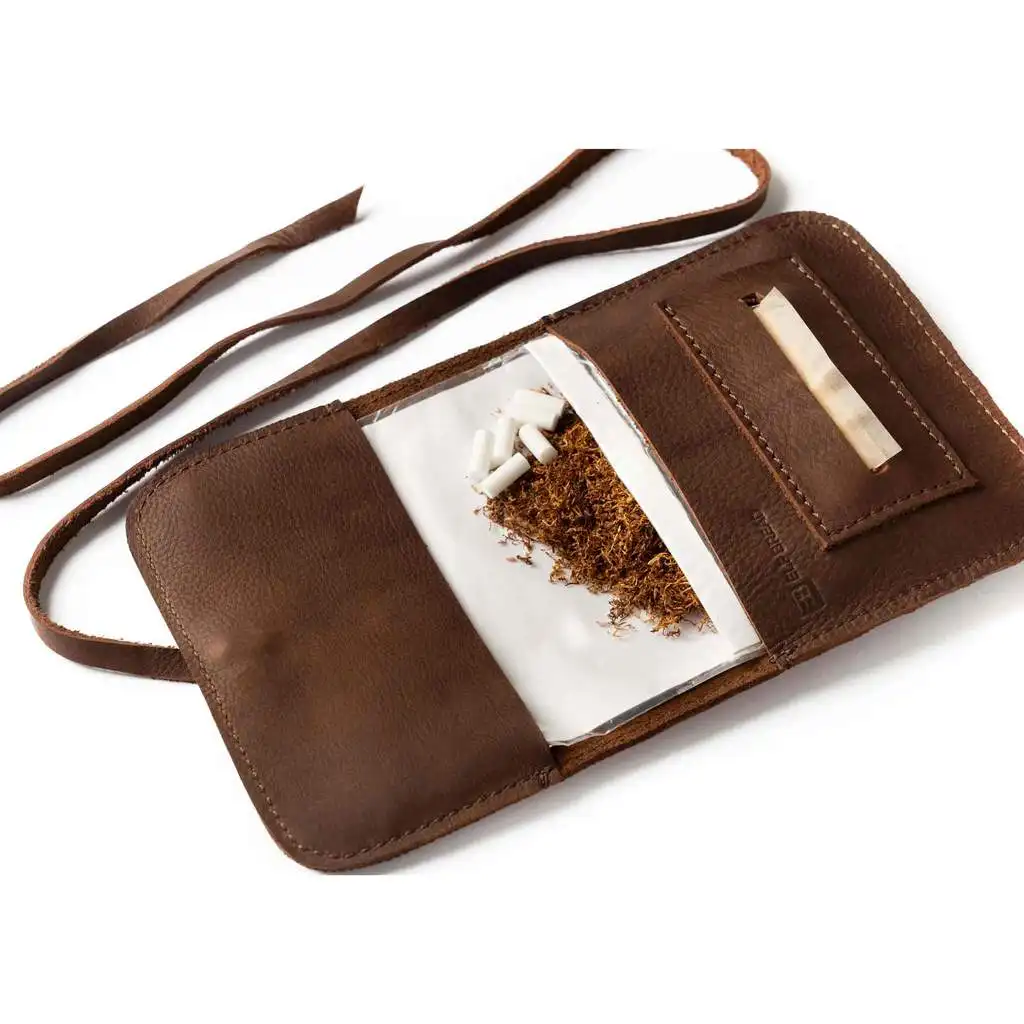 थोक कस्टम पु चमड़े तंबाकू सिगरेट पैकेजिंग रोलिंग संवर्धन तस्वीर स्ट्रिंग बैग पॉकेट पाउच के साथ ब्रांड Debossed मुद्रित लोगो