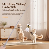 Bâton télescopique pour chat, jouet interactif pour animaux de compagnie, simulation d'abeille, pour l'exercice et les jeux en intérieur