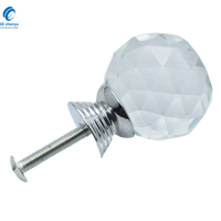 Boutons de porte en verre rond transparent de 30 mm pour meubles, design moderne pour cuisine, chambre et salle de bain - Vente en gros