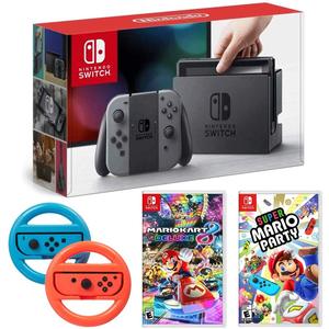 ชุด Joy-CON สำหรับ <span class=keywords><strong>Nintendo</strong></span> <span class=keywords><strong>Switch</strong></span> ขนาด32GB คอนโซลสีเทาสำหรับ <span class=keywords><strong>Super</strong></span> <span class=keywords><strong>Mario</strong></span> Party <span class=keywords><strong>Mario</strong></span> Kart 8 Deluxe พวงมาลัยสีน้ำเงิน/แดง-7นิ้ว - Product Image 4