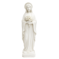 WeiVista Statue de la Vierge Marie en résine aspect marbre blanc Lourdes Figurine Fournisseur Vente en gros Décoration religieuse pour la maison