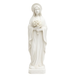 WeiVista Statue de la Vierge <span class=keywords><strong>Marie</strong></span> en résine aspect marbre blanc <span class=keywords><strong>Lourdes</strong></span> Figurine Fournisseur Vente en gros Décoration religieuse pour la maison - Product Image 2