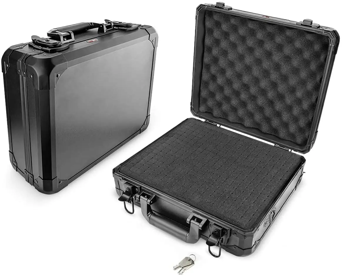 Estuche de aluminio para herramientas de transporte, maletín rígido de aluminio con tamaño personalizado y espuma