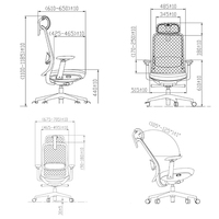 Chaise de bureau ergonomique de direction entièrement en maille, inclinable, avec appuie-tête réglable, accoudoirs 4D réglables, pivotante, rafraîchissante, design moderne en maille