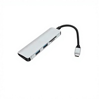 En stock : Hub USB 3.0 5 ports en alliage d'aluminium avec lecteur de cartes SD/Micro SD/TF Type-C pour caméra embarquée et tablettes Android