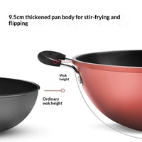 Nouvelle poêle à frire antiadhésive en acier au carbone avec poignée en plastique, design moderne, compatible tous feux pour steak et crêpes