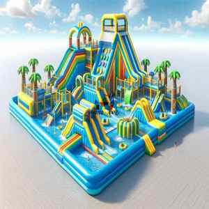 Tobogán Acuático Inflable Interior con Piscina, Juguetes de Pelotas de Natación, Material de PVC, Capacidad de 100-500 kg para Parques Acuáticos - Product Image 1