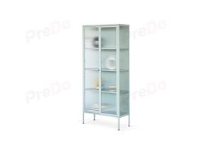 Armadietto da esposizione in vetro minimalista europeo moderno con vetro arcobaleno a strisce Freestanding per soggiorno - Product Image 2